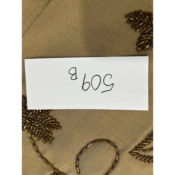 Silkland Womens Embroidered Silk Pants Size 10 Gold Floral Design - Picture 7 of 8